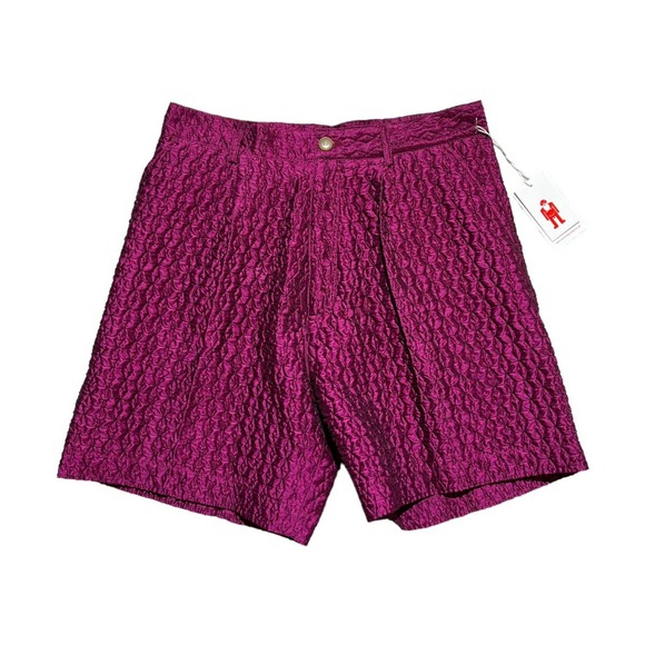 SS20 Runway quilted Sangria shorts